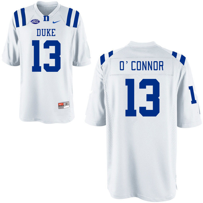 Men #13 Kevin O'Connor Duke Blue Devils College Football Jerseys Stitched-White